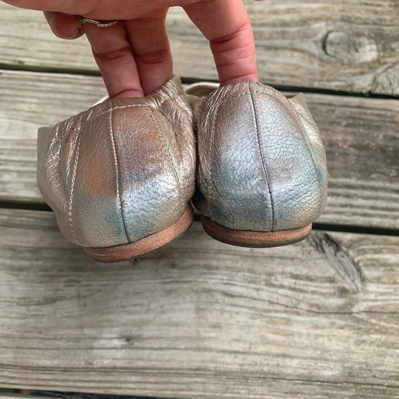 Pedro Garcia gold ballet flats almundena gym slipper pebble leather sz 39 US 9 - Picture 3 of 8